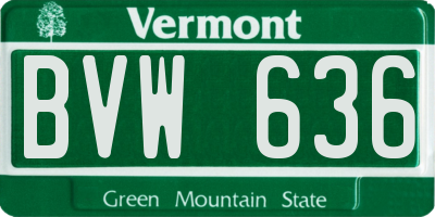 VT license plate BVW636
