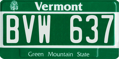 VT license plate BVW637