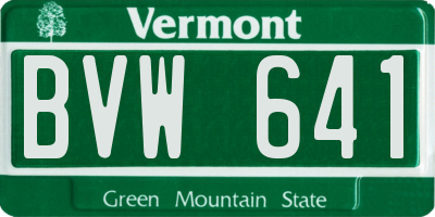 VT license plate BVW641