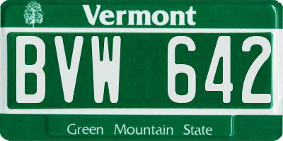 VT license plate BVW642
