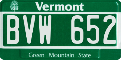 VT license plate BVW652