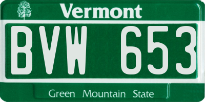 VT license plate BVW653