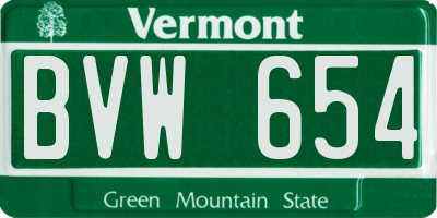 VT license plate BVW654