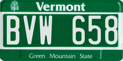 VT license plate BVW658
