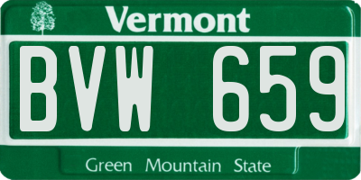 VT license plate BVW659