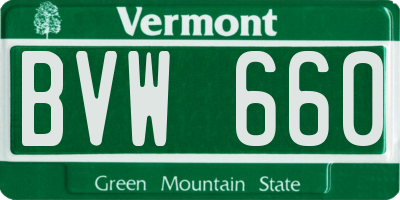 VT license plate BVW660