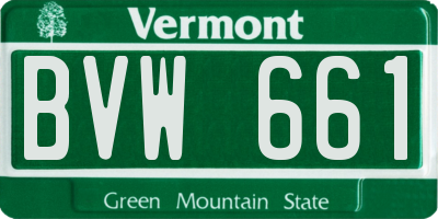 VT license plate BVW661