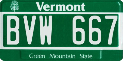 VT license plate BVW667