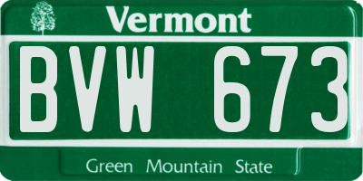 VT license plate BVW673