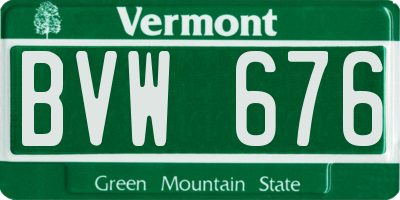 VT license plate BVW676