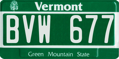 VT license plate BVW677