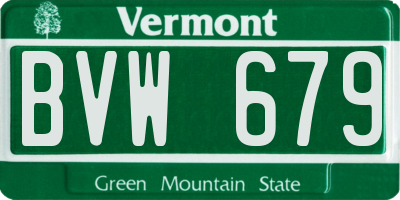VT license plate BVW679