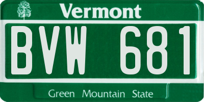 VT license plate BVW681