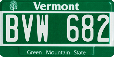 VT license plate BVW682