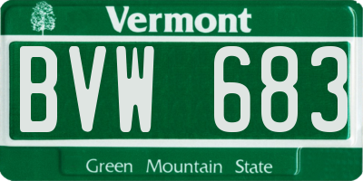 VT license plate BVW683