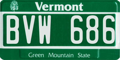 VT license plate BVW686