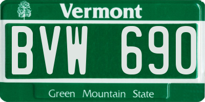 VT license plate BVW690