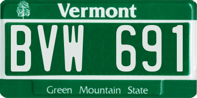 VT license plate BVW691