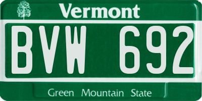 VT license plate BVW692