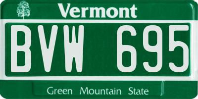 VT license plate BVW695