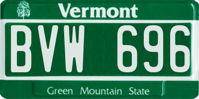 VT license plate BVW696