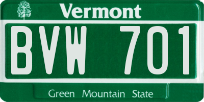 VT license plate BVW701