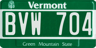 VT license plate BVW704