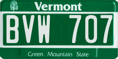 VT license plate BVW707