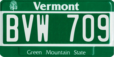 VT license plate BVW709
