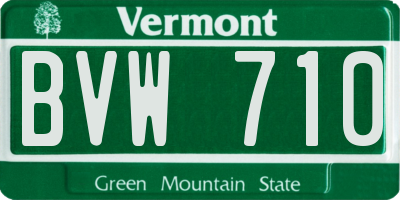 VT license plate BVW710
