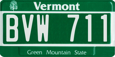 VT license plate BVW711