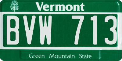 VT license plate BVW713