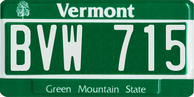 VT license plate BVW715