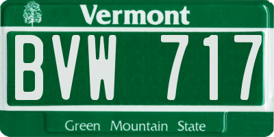 VT license plate BVW717