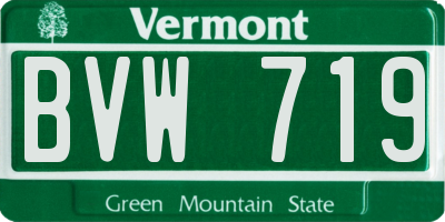 VT license plate BVW719
