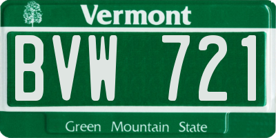 VT license plate BVW721