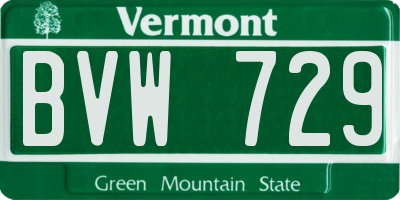 VT license plate BVW729