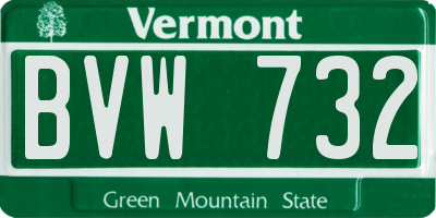 VT license plate BVW732