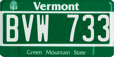 VT license plate BVW733