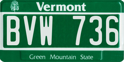 VT license plate BVW736