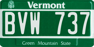 VT license plate BVW737