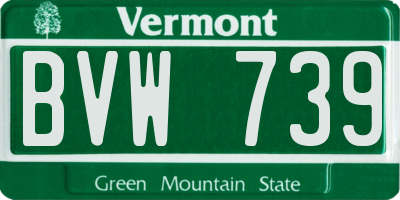 VT license plate BVW739