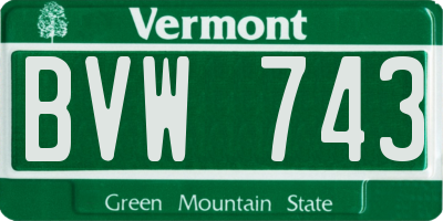 VT license plate BVW743
