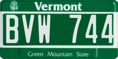 VT license plate BVW744