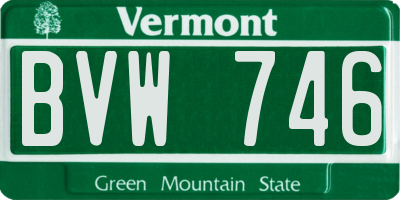 VT license plate BVW746