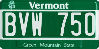 VT license plate BVW750