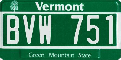 VT license plate BVW751
