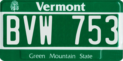 VT license plate BVW753