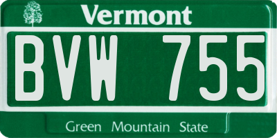 VT license plate BVW755