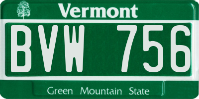 VT license plate BVW756